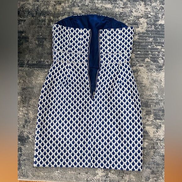 Lilly Pulitzer Josephina Scalloped Scales Dress, SZ 00. BROKEN ZIPPER! - Picture 2 of 3